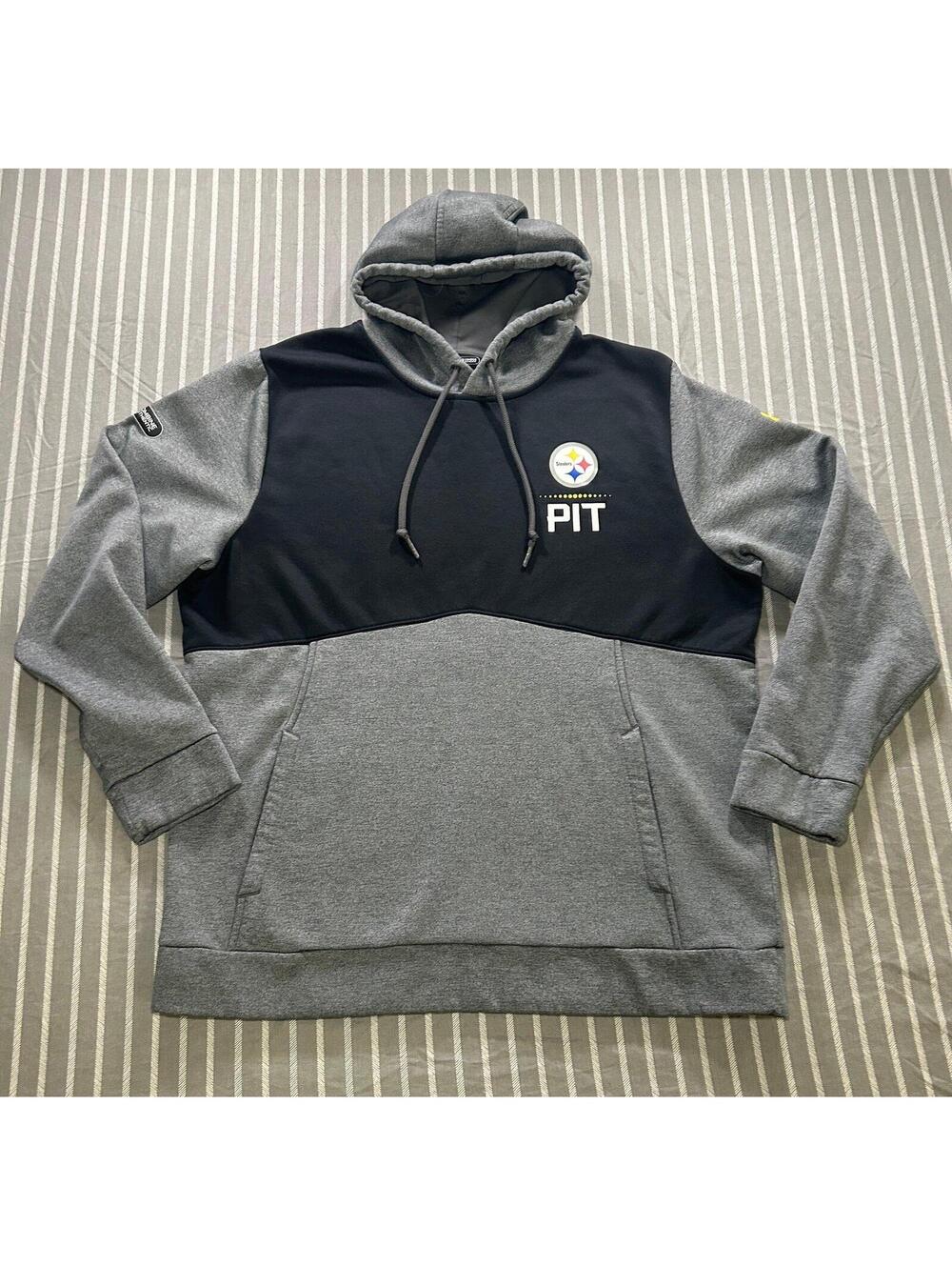 PITTSBURGH STEELERS UNDER ARMOUR NFL COMBINE COLORBLOCK LOCK UP HOODIE Men's XL